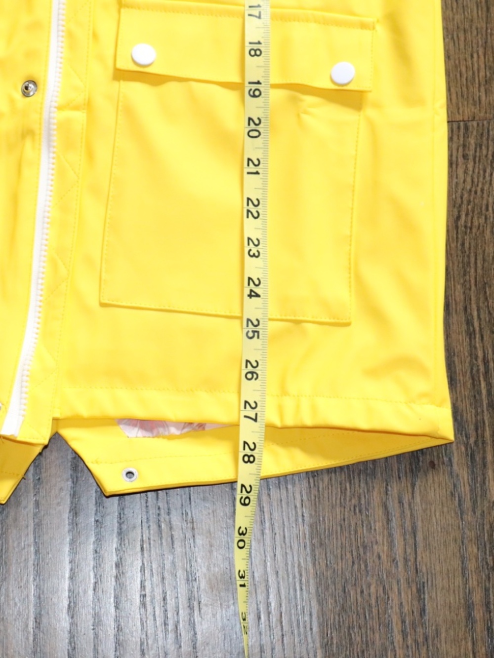 Girls Yellow Waterproof Hooded Raincoat w/ Pink Floral Lining SZ 11/12 Coraline - Picture 11 of 13
